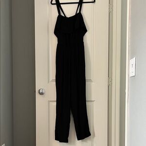 Madewell Black Ruffle Jumpsuit
